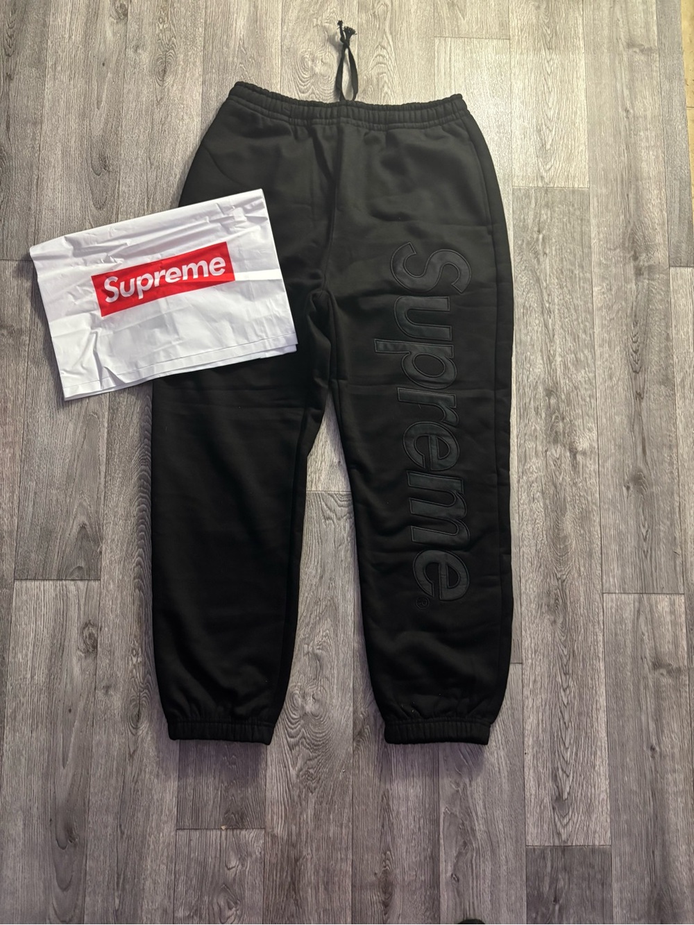 Supreme Kids Black Tonal Logo Joggers